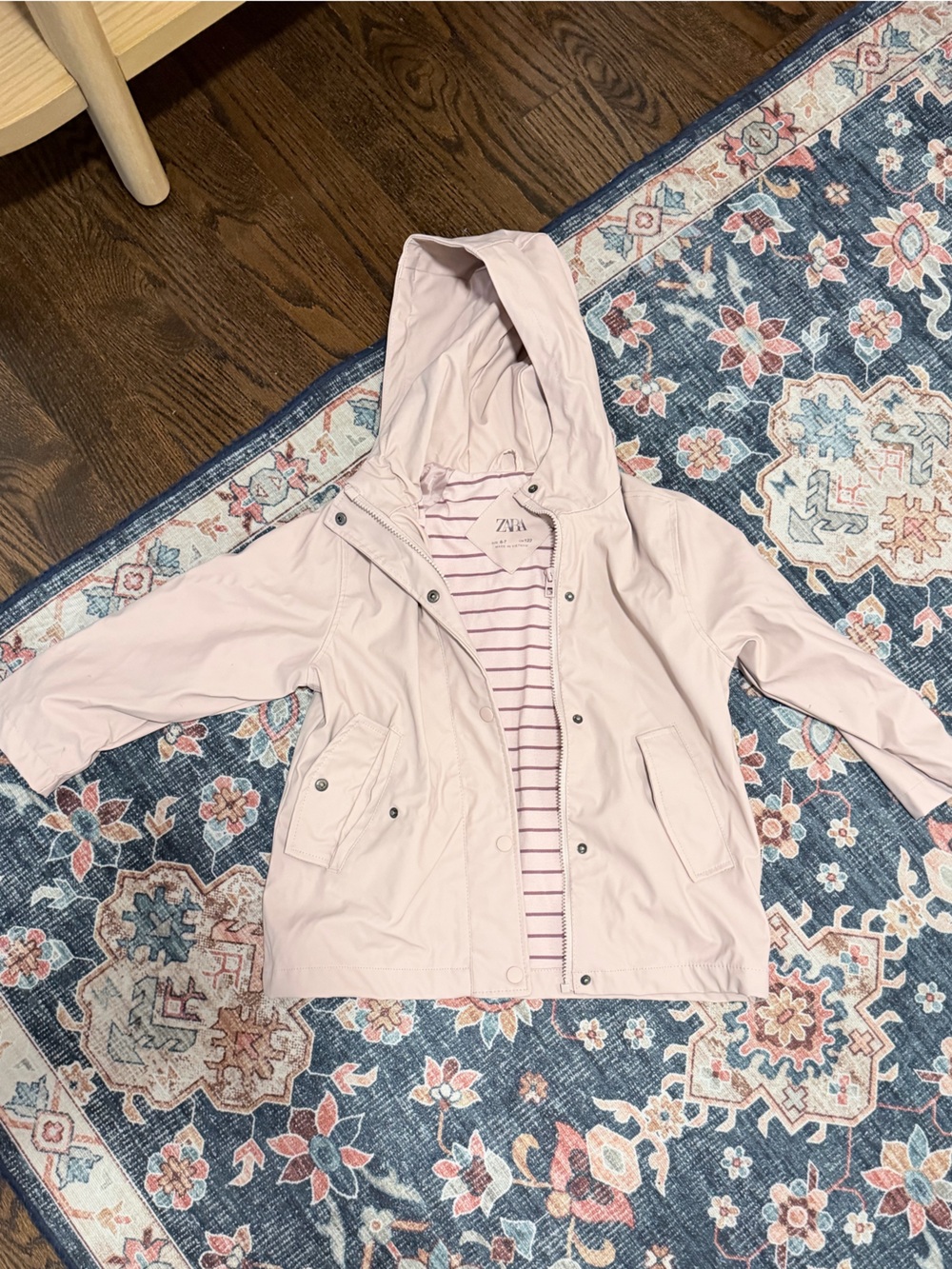Zara Light Pink Hooded Kids Jacket